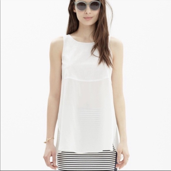 Madewell Tops - Madewell Sunbask Silk Pure White Tank Top